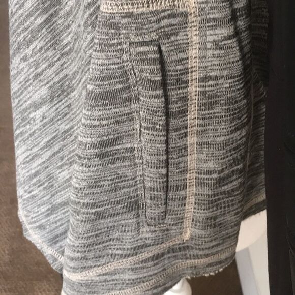 BlankNYC Faux Leather  + Heather Grey Sweatshirt Open Jacket/Sweatshirt - Size M - Picture 6 of 9